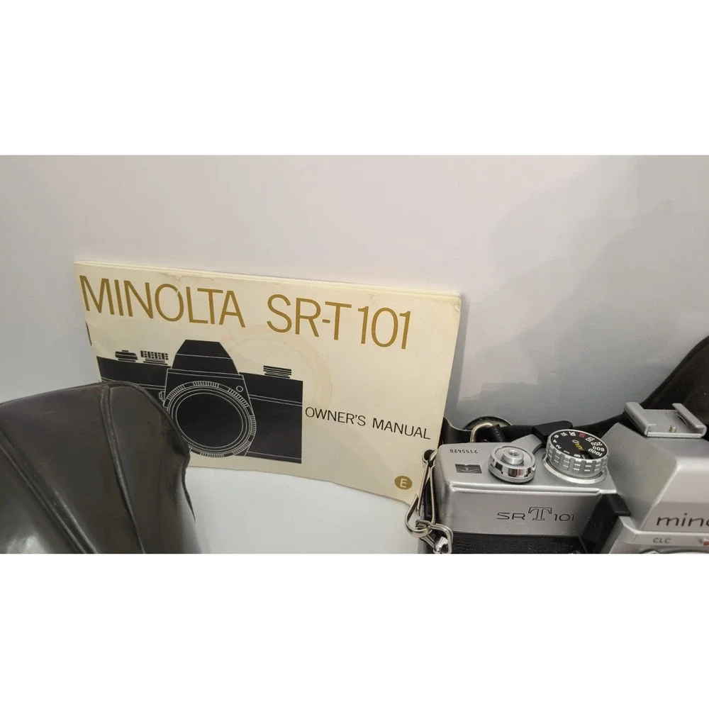 Vintage Minolta SR-T 101 35mm SLR Film Camera Body with Case, Strap & Manual